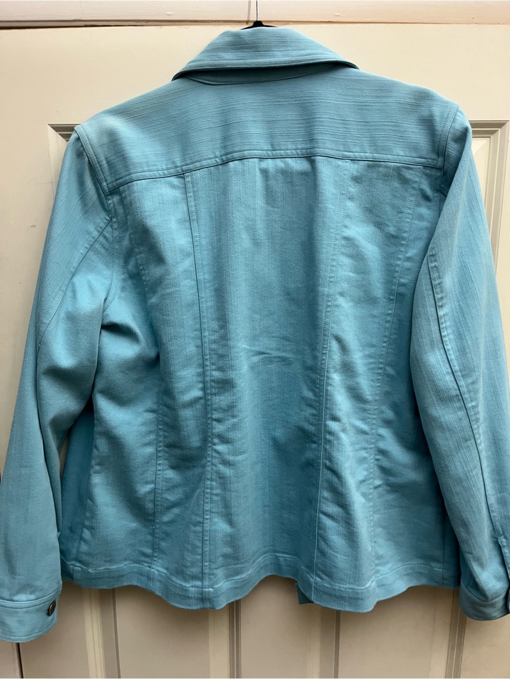 CJ Banks Women's Aqua Blue Button-Front Jacket. XL - Picture 3 of 3